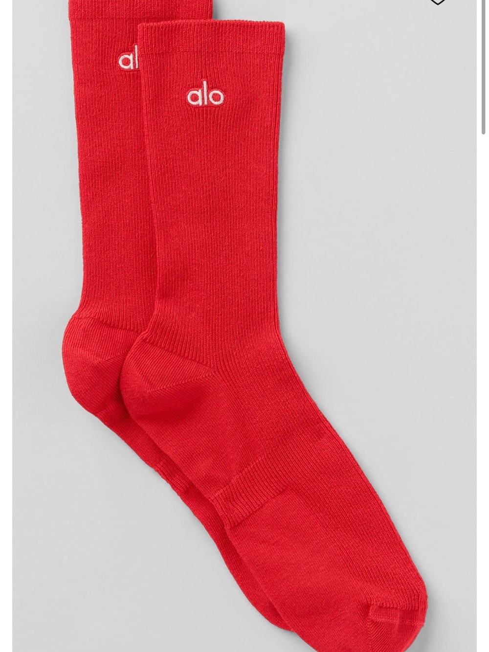 ALO Yoga Unisex Half-crew understated sock, Bright Red, S